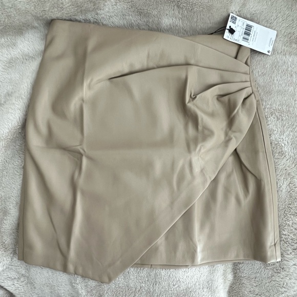 Mango Vegan Leather Wrap Mini Skirt - Picture 1 of 3